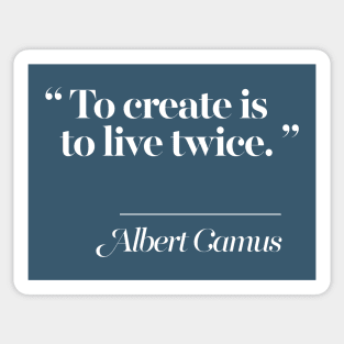 Albert Camus Creativity Quote Typography Design Sticker